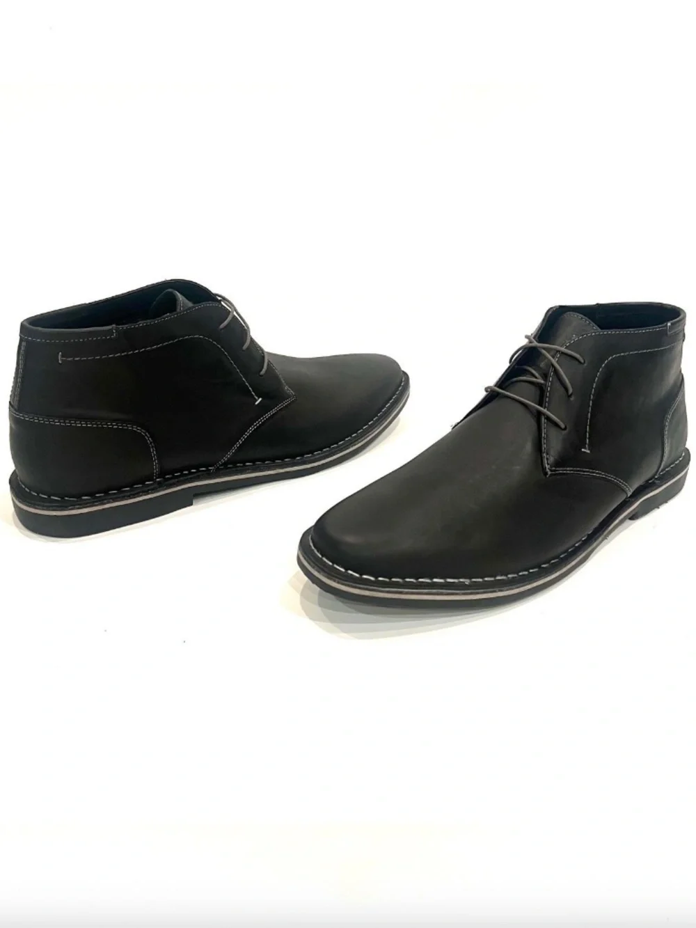 Steve Madden Harken Black Leather Chukka Lace Up Boots Mens 17 NEW